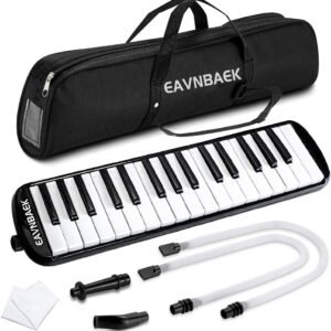 32-Key Soprano Melodica with Carrying Bag - Black