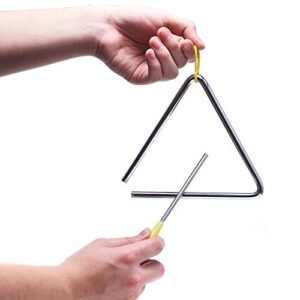 6-Inch Musical Steel Triangle with Striker for Kids