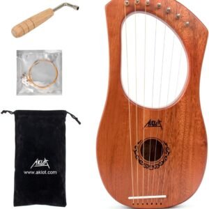 AKLOT 7-String Mahogany Lyre Harp with Gig Bag