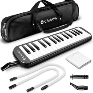 CAHAYA 32-Key Melodica with Case - Portable Black Piano