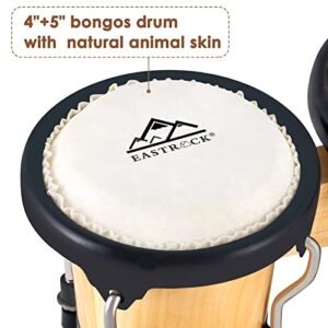 EastRock Bongo Drum Set: 4” & 5” Tunable Percussion