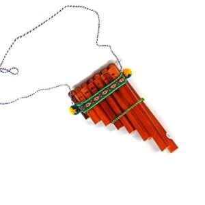 Handmade Bamboo Pan Flute with Colorful Cotton Strap