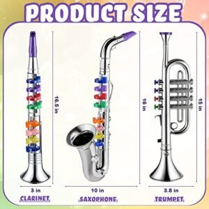 Kids' 3-Piece Musical Instrument Set: Saxophone, Trumpet, Clarinet