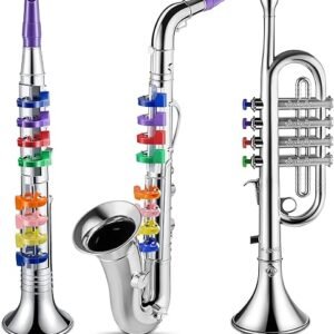 Kids' 3-Piece Musical Instrument Set: Saxophone, Trumpet, Clarinet