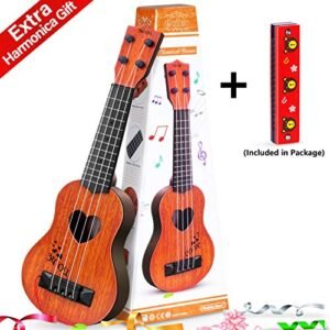 Kids Ukulele Musical Toy with Free Harmonica - Fun & Safe!