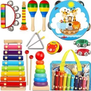 LOOIKOOS Toddler Musical Instruments Set with Carrying Bag