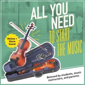 Mendini Beginner Violin Kit for Kids & Adults